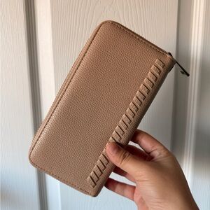 Taupe Zip-Around Wallet